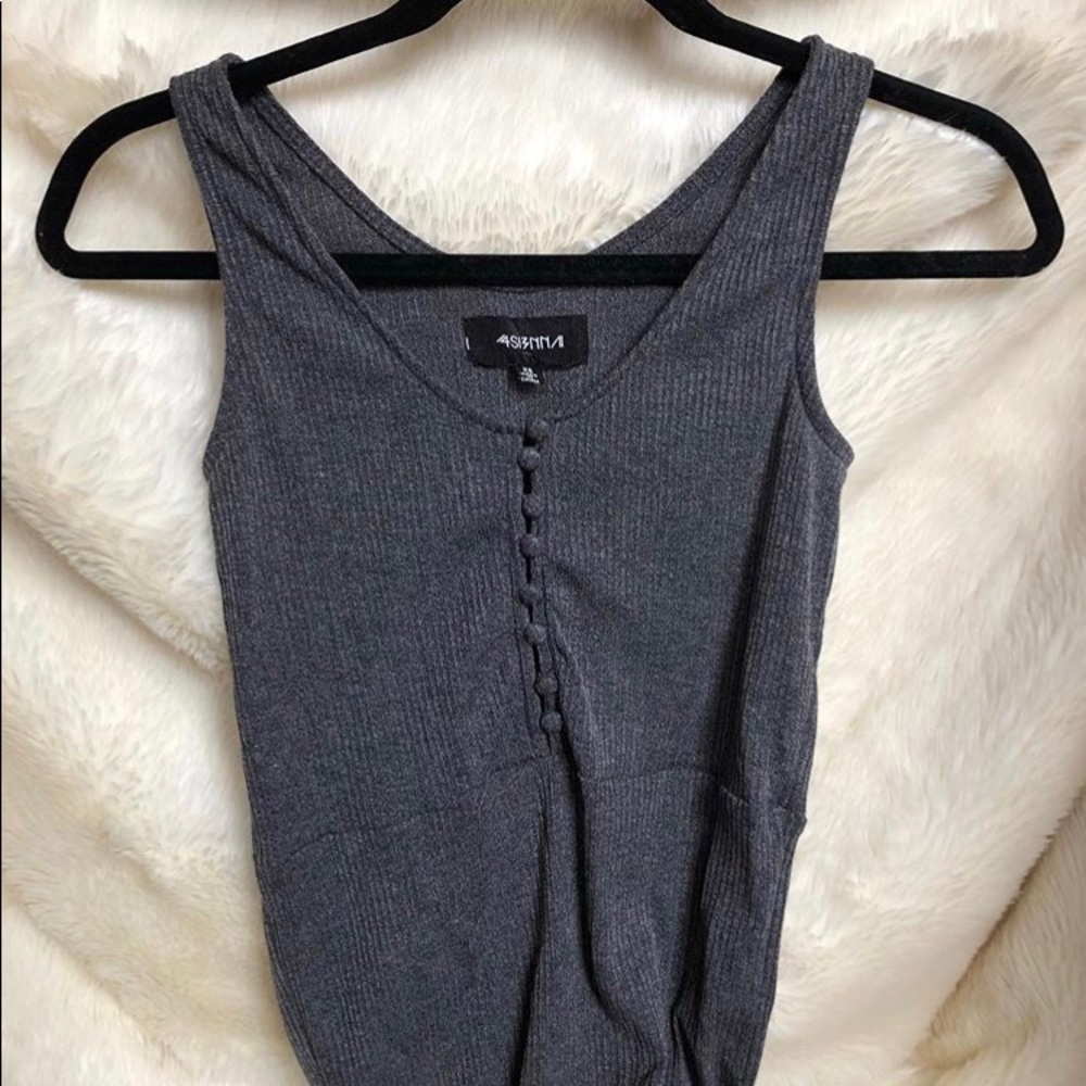 Dark grey button up tank